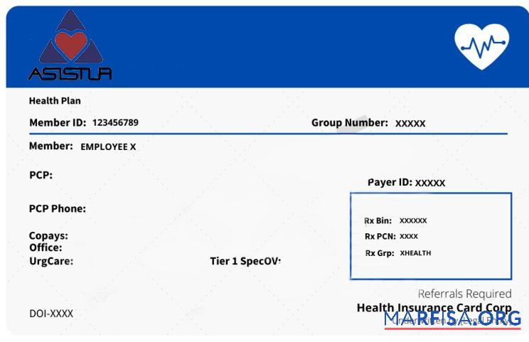 Blank Cuba health insurance card real example